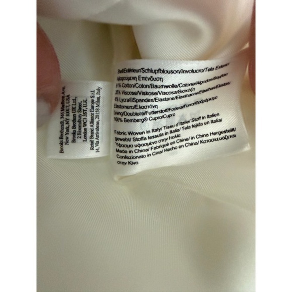 Brooks Brothers Ivory Double Breasted Blazer Size 10 Italian Fabric Stretch - Picture 9 of 10